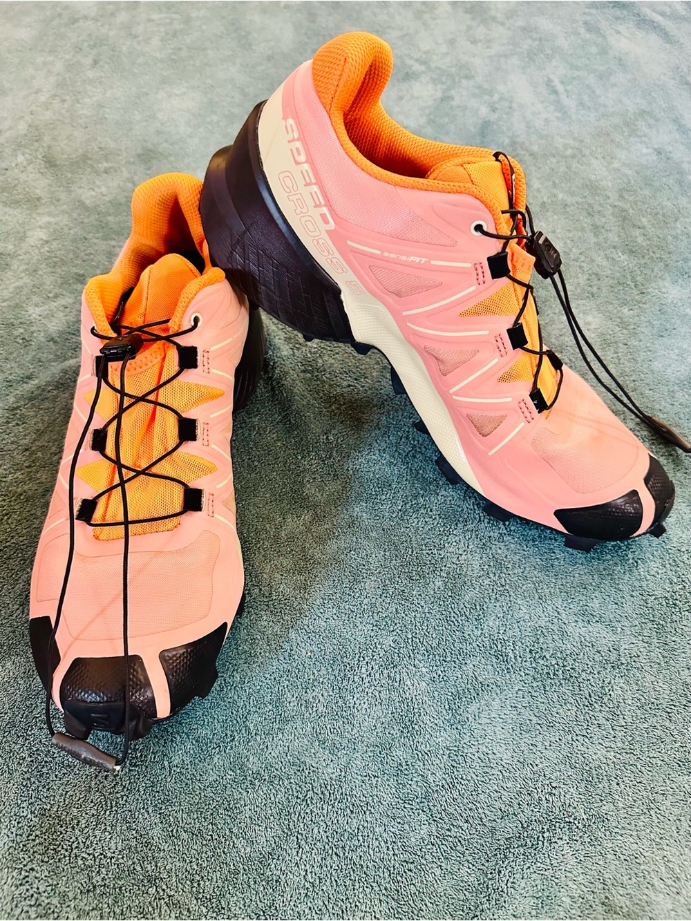 Salomon Speedcross 5 Trail Running Shoes Pink Orange Quicklace Women’s 10.5